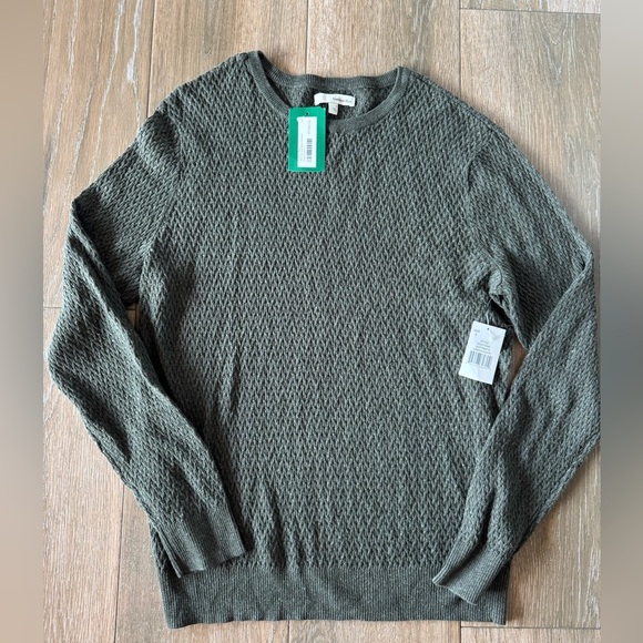 NWT Hawker Rye men's  cotton/linen Rope sweater dk green size Large - Picture 1 of 8